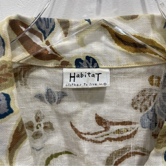Habitat Linen Leaf Printed Lightweight Jacket Button Down Medium *flawed* - Picture 5 of 10